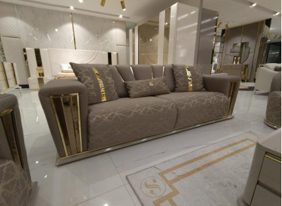 Sofa 3 Seater Textile Wood Modern Sofa Upholstery Couch Sofas Design Luxury new Sofa